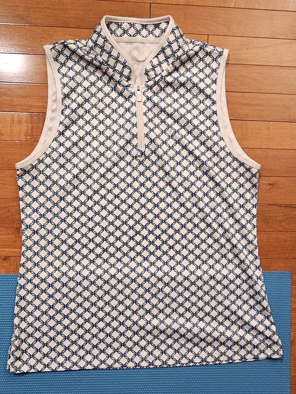 Tory Burch SPORT Sleeveless Preformance Half-zip Top Woman Size XL Pre-loved